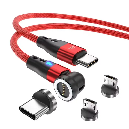 Magnetic 3 in 1 USB-C Cable PD 60W 3A Fast Charging Type-C to Type-C Cable Support Data Transfer