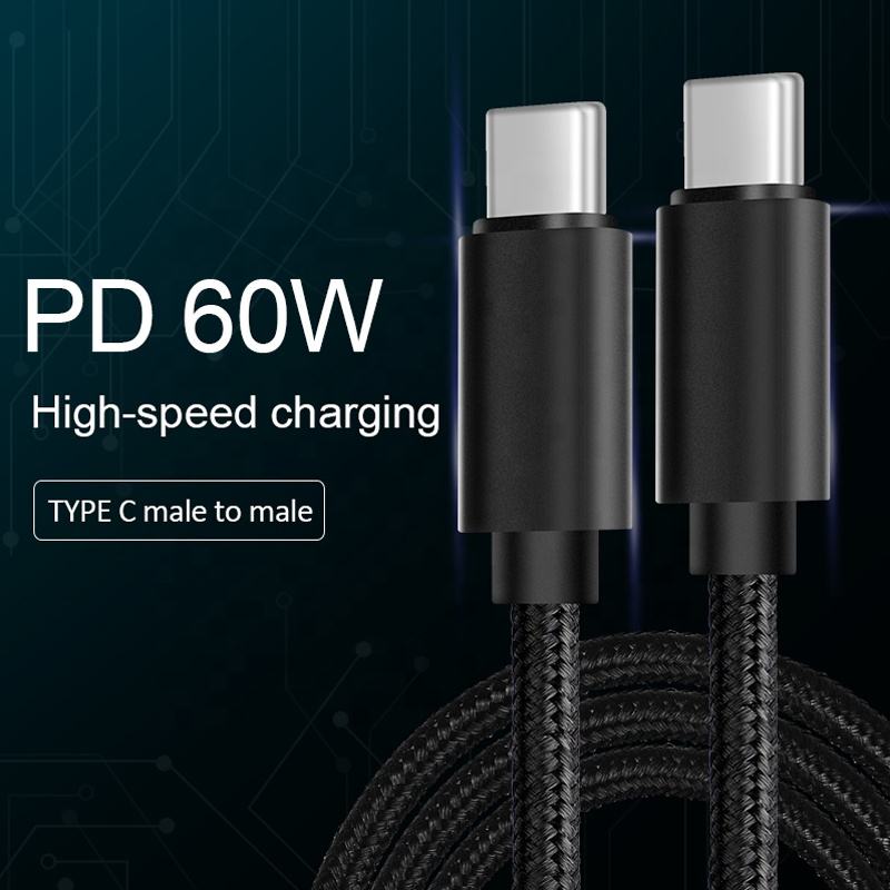 Nylon Braided Short 0.2M USB Type C Fast Charging Cable