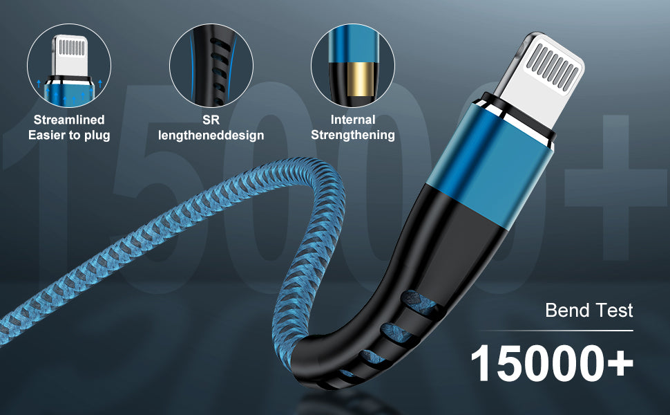 Blue Nylon Braided Lighting Cable