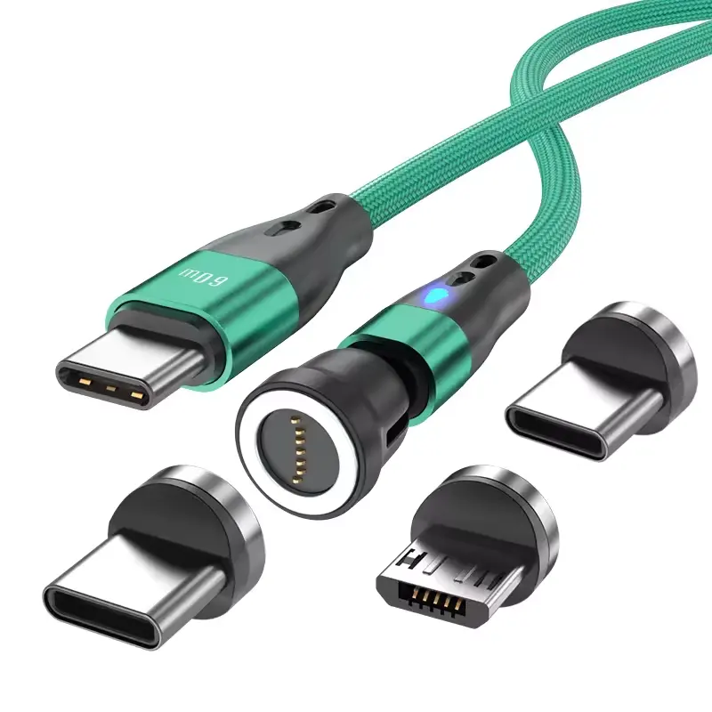 Magnetic 3 in 1 USB-C Cable PD 60W 3A Fast Charging Type-C to Type-C Cable Support Data Transfer