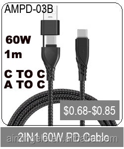 Nylon Braided Short 0.2M USB Type C Fast Charging Cable