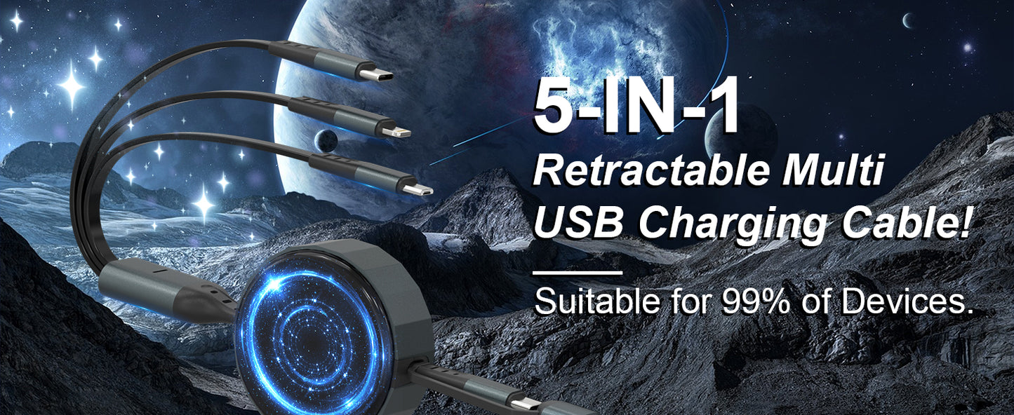 Retractable 3 in 1 Multi Charging Cable