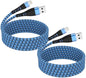 Blue Nylon Braided Lighting Cable