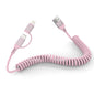 Pink Retractable 2 in 1 Lightning and USB C Cable for Apple